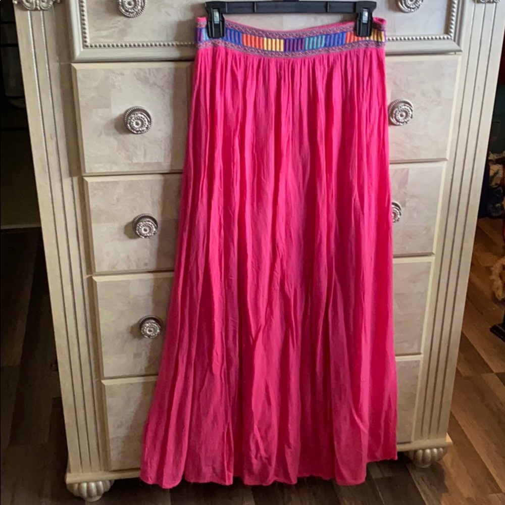 Hot pink maxi skirt